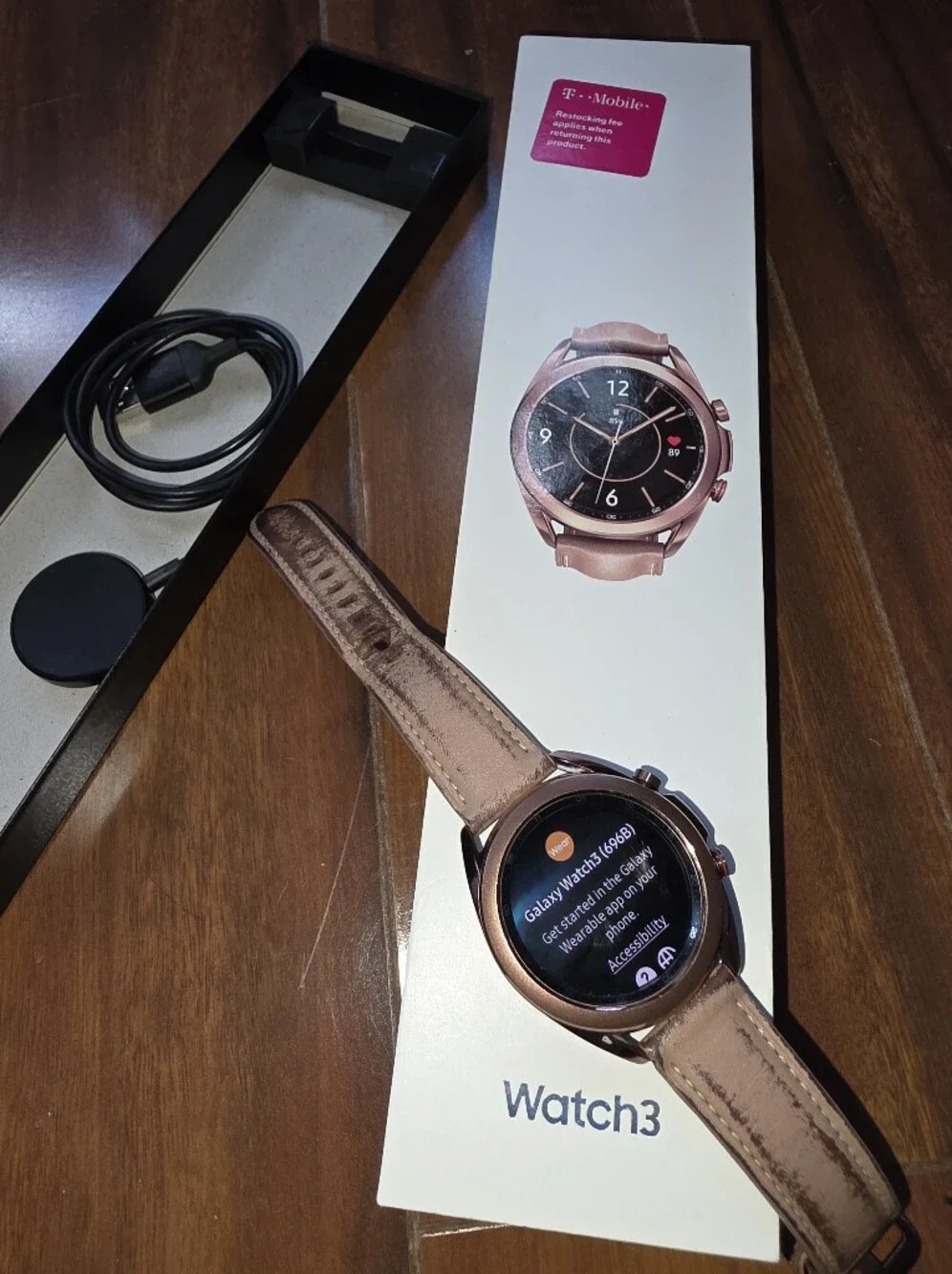 Samsung Galaxy Watch3 - Rose Gold with Leather Strap
